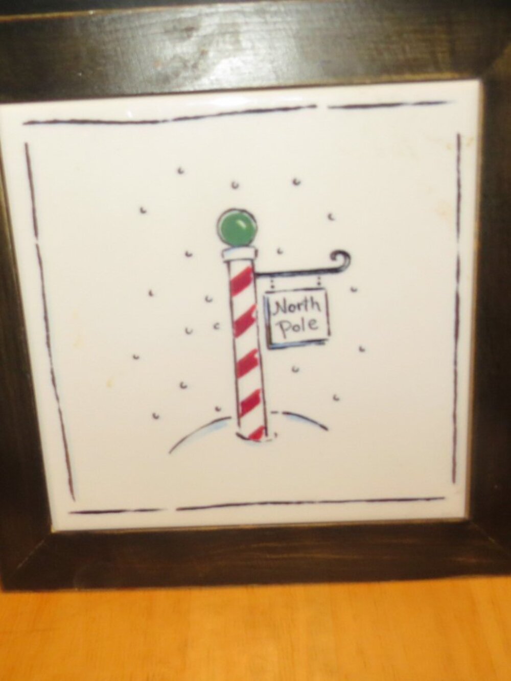 The North Pole Ceramic Trivet or  Wall Hanging